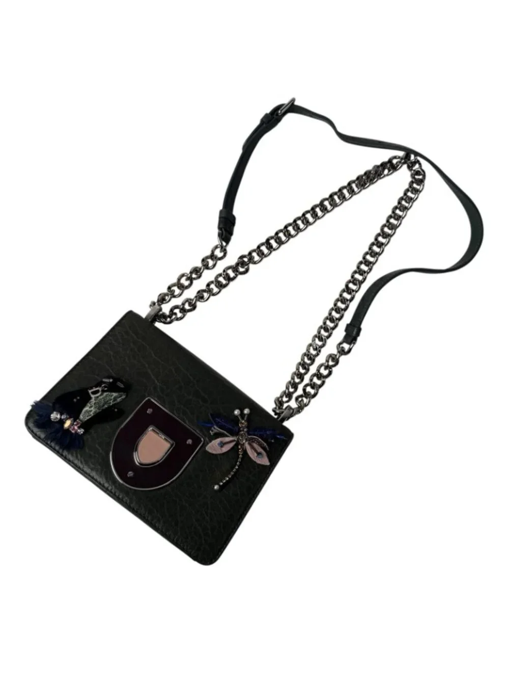 Dior Diorama Club Emblem Chain Shoulder Bag Dragonfly
